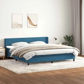 vidaXL Cama com molas/colchão 180x210 cm veludo azul-escuro