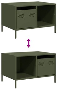 Mesa centro 68,5x50x43,5 cm aço laminado a frio verde-azeitona