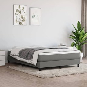 3120509 vidaXL Estrutura de cama sem colchão 140x190 cm tecido cinzento-escuro