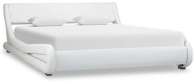 vidaXL Estrutura de cama 140x200 cm couro artificial branco