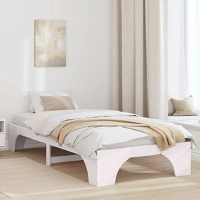 vidaXL Estrutura de Cama Branca Madeira 90 x 190 cm Minimalista