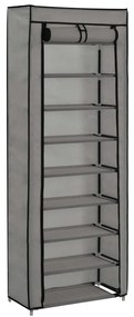 Sapateira com cobertura 57x29x162 cm tecido cinzento