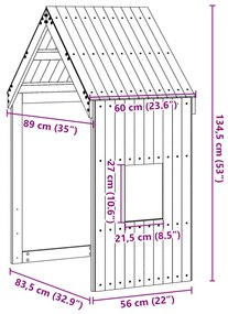 Telhado cama infantil 60x89x134,5 cm pinho maciço castanho-mel