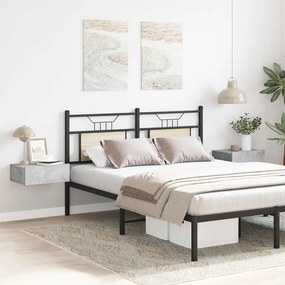 Mesa cabeceira suspensa 2pcs derivados madeira cinzento cimento