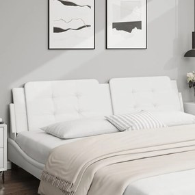 vidaXL Almofadão de cabeceira 200 cm couro artificial branco