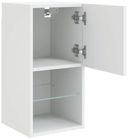 Móvel de TV c/ luzes LED 30,5x30x60 cm branco