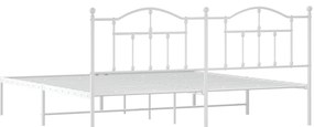 Estrutura de cama com cabeceira 200x200 cm metal branco