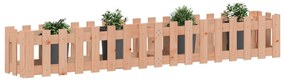 Canteiro elevado c/ design de cerca 200x30x30cm madeira douglas