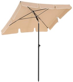 Parasol retangular de varanda com proteção UPF 50+ e inclinação | SONGMICS | 180 x 125 x 240 cm | castanho | GPU180K01.