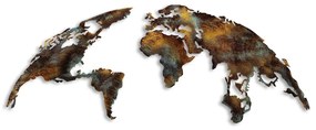 Acessório Decorativo de Metal Mapa Mundo Médio – Multicolor – 150 cm x