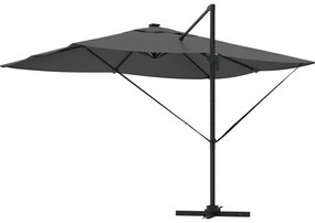 Guarda-sol de braço articulado com LEDs Antracite 352x251x265 cm Alumí