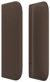 Cabeceira cama c/ abas couro artificial 93x16x78/88 cm castanho