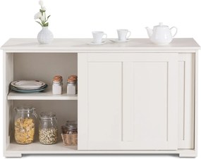 Aparador "SVEN" com Portas de Correr – Bege, MDF – 106,5 x 33 x 60 cm