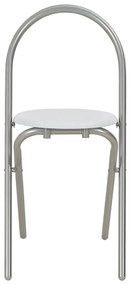 3 pcs conjunto jantar dobrável com prateleira MDF e aço branco