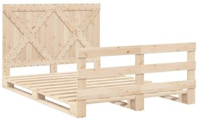 Estrutura de cama com cabeceira 140x200 cm pinho maciço
