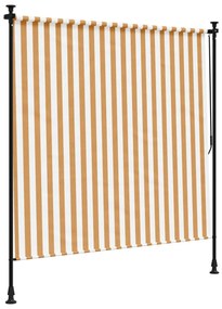 Estore de rolo exterior 200x270 cm tecido/aço laranja e branco