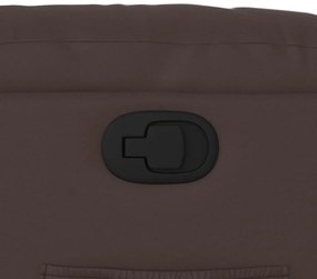 Poltrona reclinável couro artificial castanho