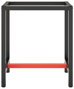 Estrutura p/ bancada 70x50x79 cm metal preto e vermelho mate