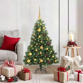 vidaXL Árvore de Natal Artificial com 150 LEDs Verde 120 cm PE e PVC