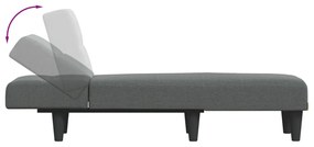 Chaise longue tecido cinzento-escuro