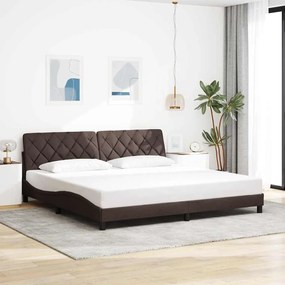 vidaXL Estrutura de cama sem colchão 200x200 cm tecido castanho-escuro