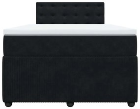Cama boxspring com colchão 120x190 cm veludo preto