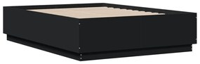 Estrutura cama c/ luzes LED 120x190 cm derivados madeira preto