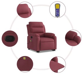 Poltrona de massagens reclin. elevatória tecido vermelho tinto