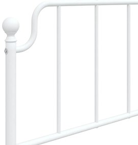 Estrutura de cama com cabeceira e pés 100x190 cm metal branco
