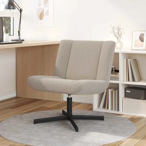 vidaXL Cadeira giratória Cinzento-claro 63 x 75 x 76 cm Pele de Ovelha
