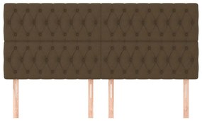 Cabeceira de cama 4 pcs tecido 100x7x78/88 cm castanho -escuro