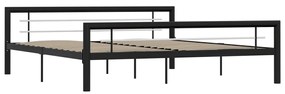 Estrutura de cama 180x200 cm metal preto e branco