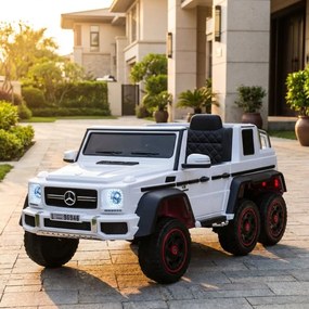 Carro elétrico para crianças Mercedes-Benz G63 6x6, 12V com pneus de borracha Branco