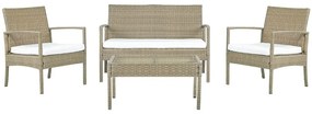 Conjunto de jardim em rattan com 4 lugares castanho claro MARSALA Beliani
