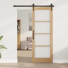 vidaXL Porta Interior com Vidro "ORKDAL" 73,5x198,5x4 cm Madeira de Pinho Sólido