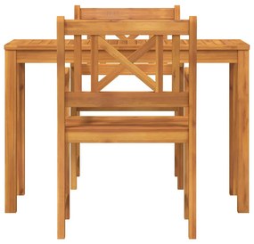 Conjunto de Jantar de Jardim 3 pcs Madeira clara Padrão
