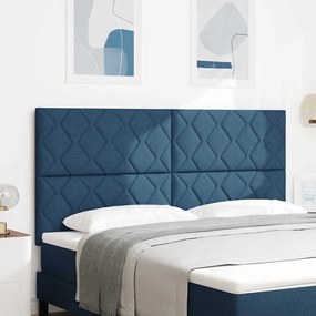 vidaXL Cabeceira Design de Blocos de Diamante Azul 180 cm em Tecido.