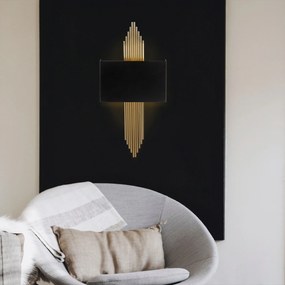 Aplique de Parede 612 – Preto/Dourado – 75 x 10 x 22 cm