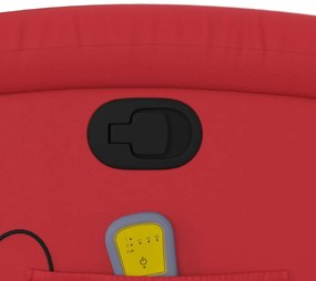Poltrona de massagens reclinável couro artificial vermelho