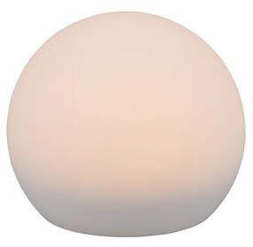 LED Luminária externa com pino terra branco 20 cm recarregável com energia solar - Gabriel Design