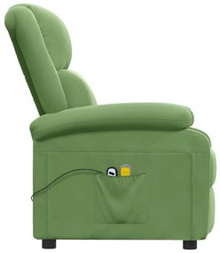 Poltrona de massagens elétrica veludo verde-claro