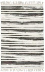vidaXL Tapete chindi tecido à mão algodão 80x160 cm antracite e branco