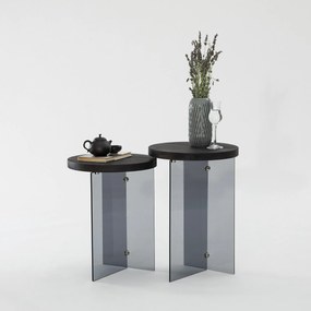 Conjunto de Mesas de Café Serenity – Antracite – 35x51 cm / 35x46 cm