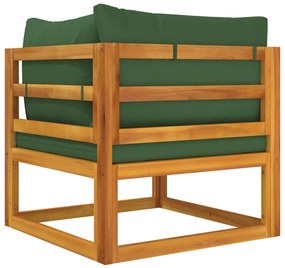 2 pcs conjunto de sofás de jardim c/ almofadões acácia maciça