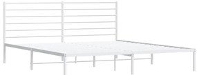 Estrutura de cama com cabeceira 183x213 cm metal branco