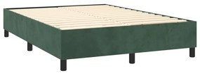 Estrutura de cama com molas 140x200 cm veludo verde-escuro