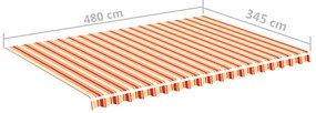 Tecido de substituição para toldo 5x3,5 m amarelo e laranja