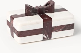 Caixa decorativa de Natal em mármore Rosso Levanto Cutemas, L 19 cm