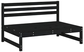 5 pcs conjunto lounge de jardim madeira de pinho maciça preto