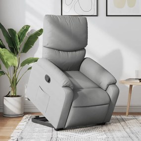 vidaXL Poltrona reclinável elevatória tecido cinzento-claro